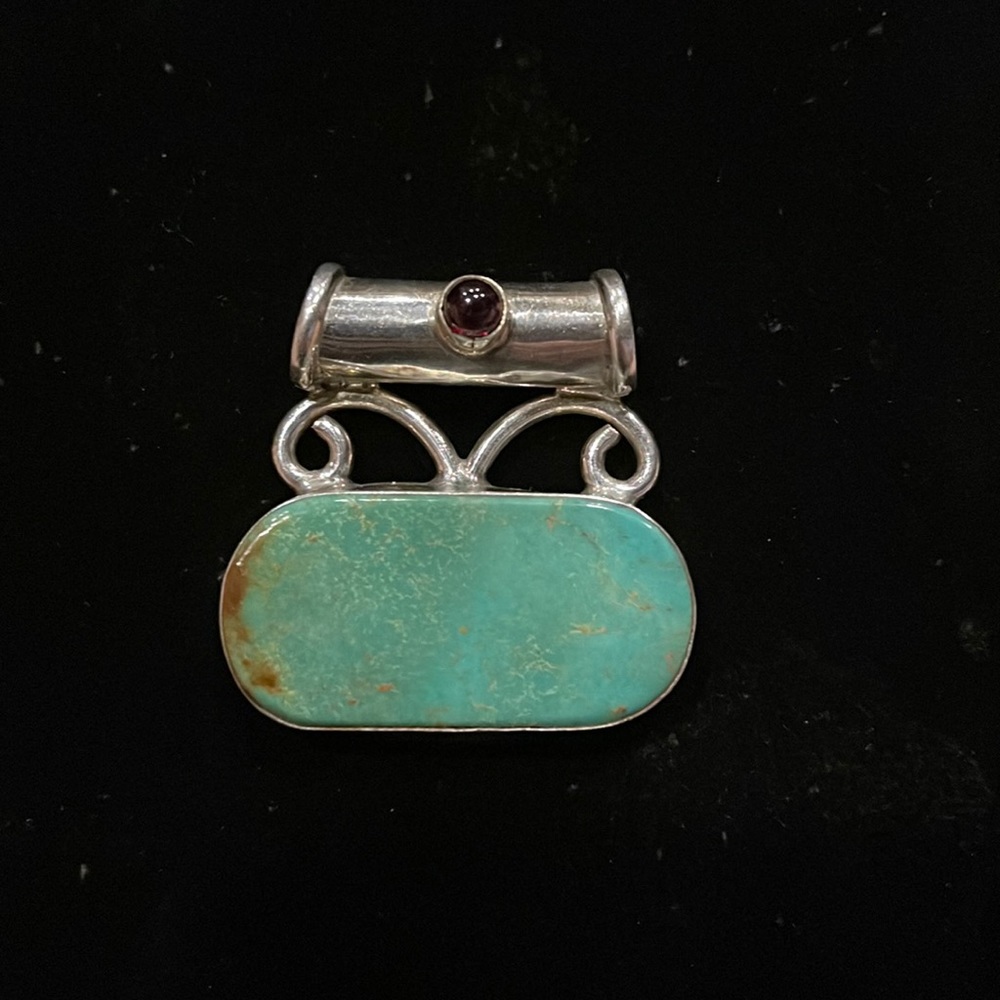 Sterling Turquoise and Amethyst Pendant